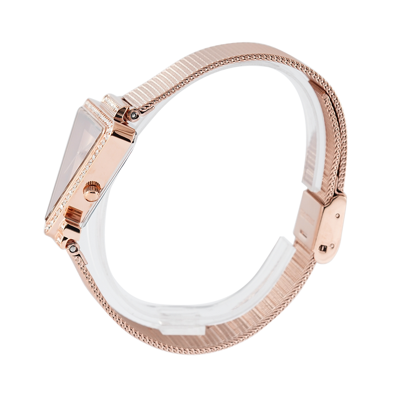 Guess Fame Diamonds Rose Gold Dial Rose Gold Mesh Bracelet Watch for Women - GW0508L3 Buy Now By Guess