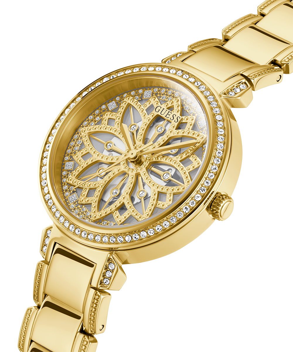 Guess Lily Quartz Gold Dial Gold Steel Strap Watch For Women - GW0528L2