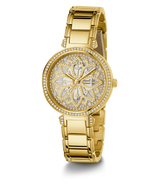 Guess Lily Quartz Gold Dial Gold Steel Strap Watch For Women - GW0528L2 Buy Now By Guess