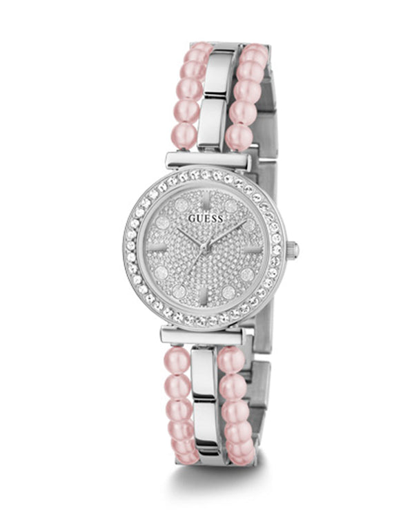 Guess Gala Diamonds Silver Dial Two Tone Steel Strap Watch for Women - GW0531L1 Buy Now By Guess