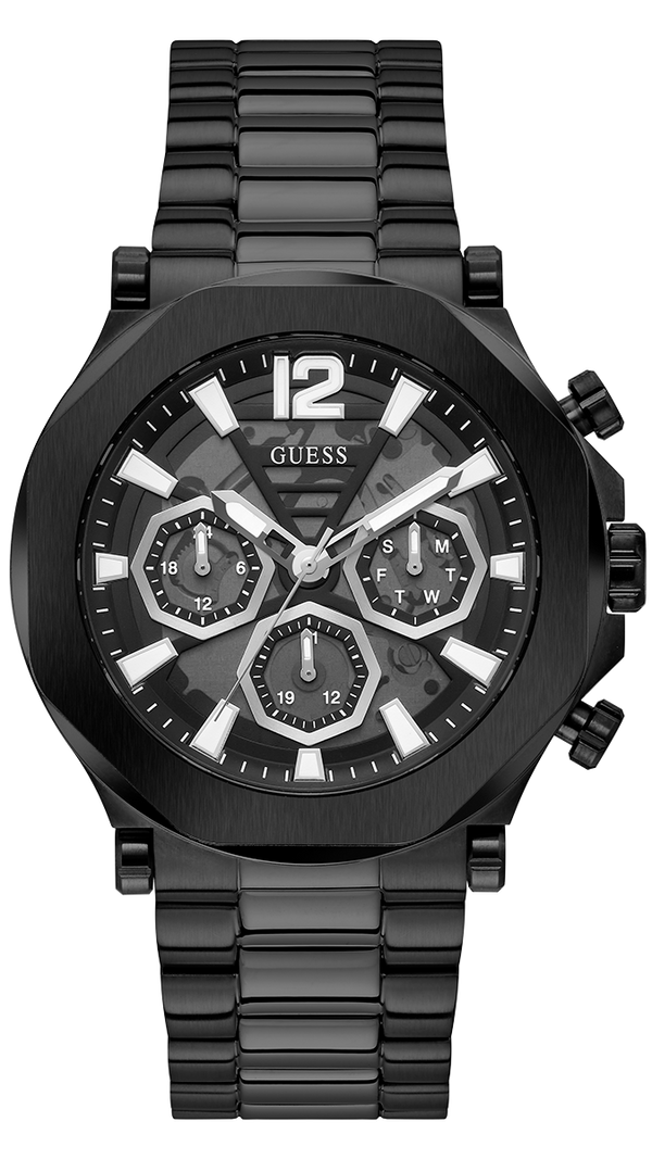 Guess Edge Chronograph Black Dial Black Steel Strap Watch For Men - GW0539G3 Buy Now By Guess