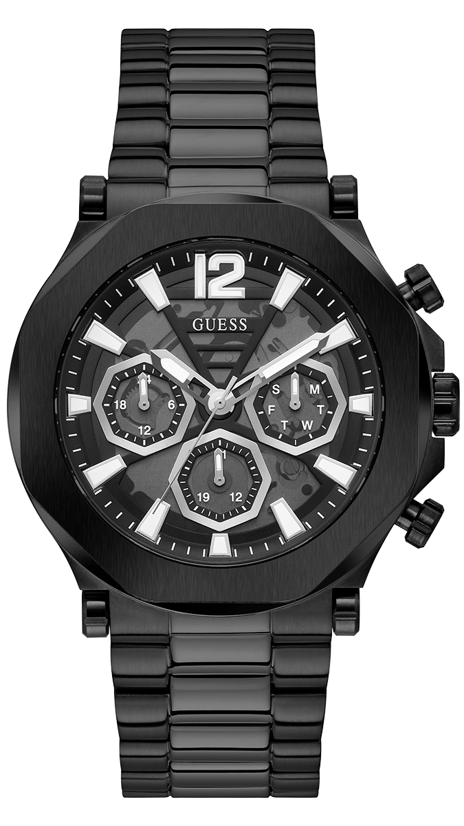 Guess Edge Chronograph Black Dial Black Steel Strap Watch For Men - GW0539G3 Buy Now By Guess