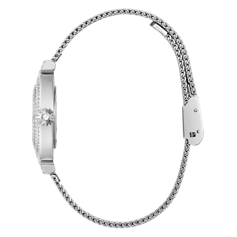Guess Dream Crystals Silver Dial Silver Mesh Strap Watch For Women - GW0550L1 Buy Now By Guess