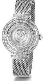 Guess Dream Crystals Silver Dial Silver Mesh Strap Watch For Women - GW0550L1 Buy Now By Guess