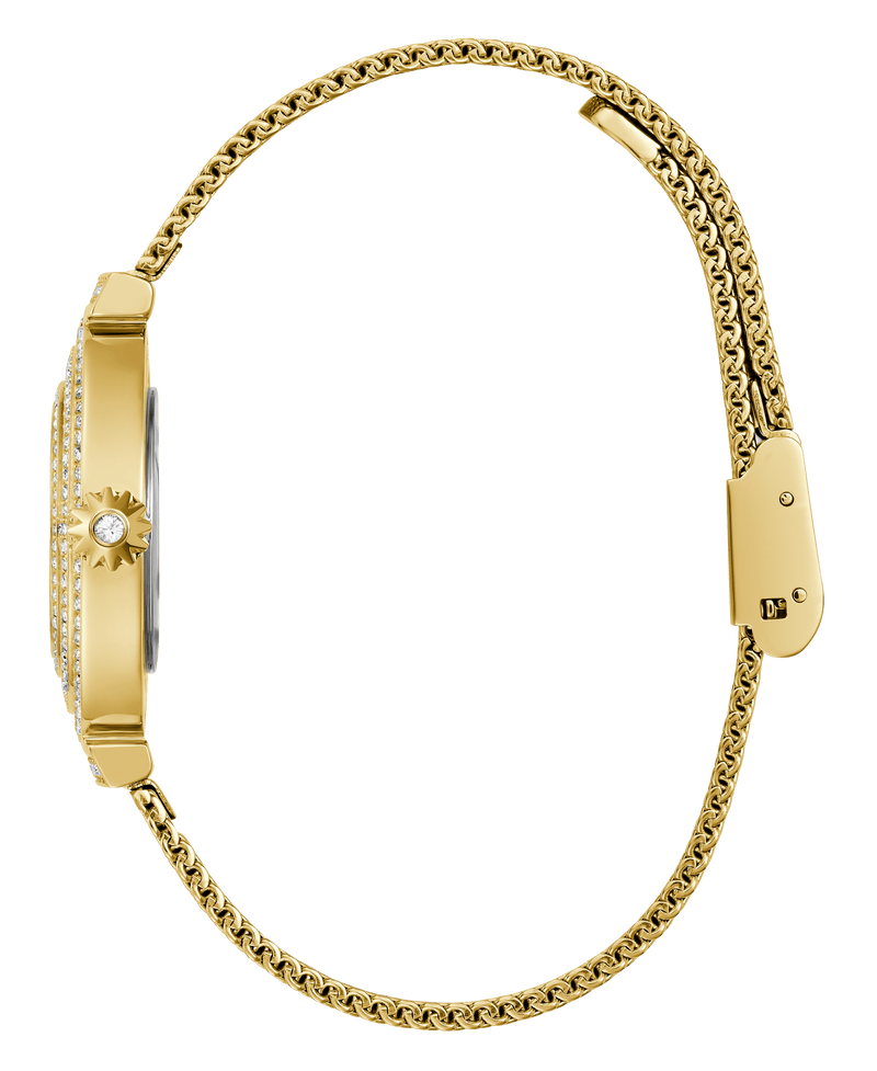 Guess Dream Quartz Gold Dial Gold Mesh Strap Watch For Women - GW0550L2 Buy Now By Guess