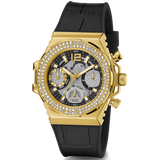Guess Fusion Chronograph Black Dial Black Leather Strap Watch For Women - GW0553L4 Buy Now By Guess
