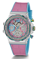 Guess Fusion Chronograph Pink Dial Pink Leather Strap Watch for Women - GW0553L5 Buy Now By Guess