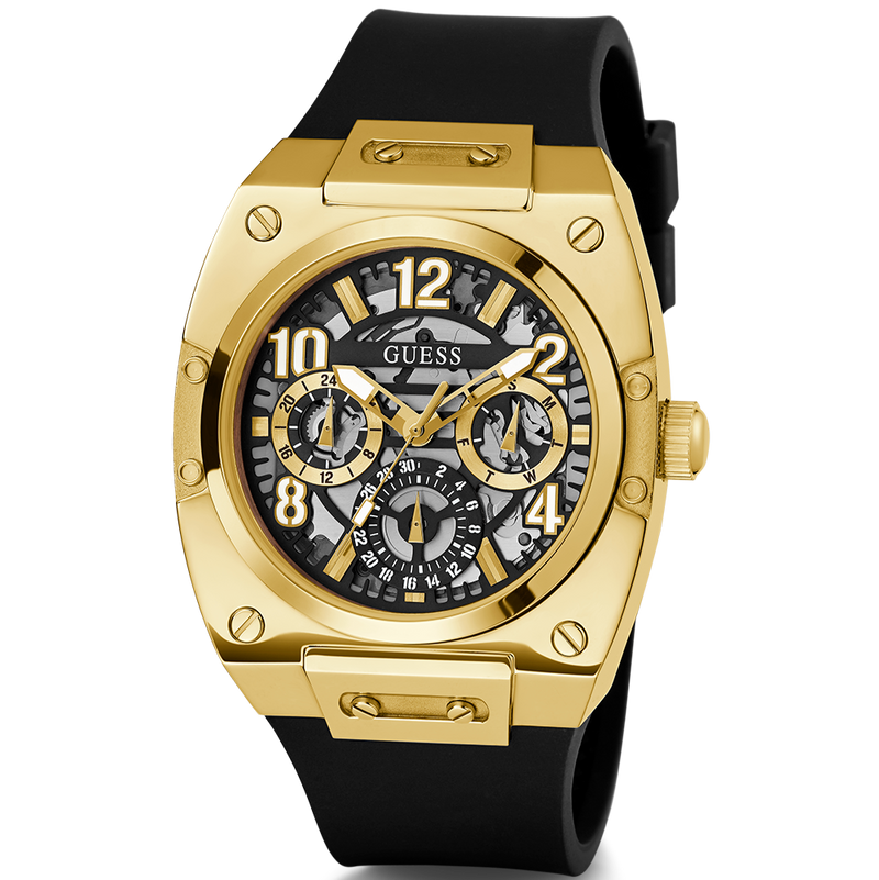 Guess Prodigy Black Dial Black Silicone Strap Watch For Men - GW0569G2 Buy Now By Guess