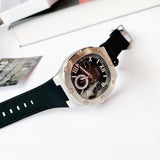 Guess Headline Chronograph Grey Dial Black Rubber Strap Watch for Men - GW0571G1 Buy Now By Guess