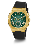 Guess Headliner Multifunction Green Dial Black Silicone Strap Watch For Men - GW0571G3 Buy Now By Guess