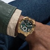 Guess Headliner Multifunction Green Dial Black Silicone Strap Watch For Men - GW0571G3 Buy Now By Guess