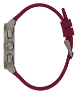 Guess Headline Multifunction Grey Dial Burgundy Silicone Strap Watch For Men - GW0571G4 Buy Now By Guess
