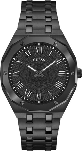 Shop Guess Asset Quartz Black Dial Black Steel Strap Watch For Men - GW0575G3 in USA