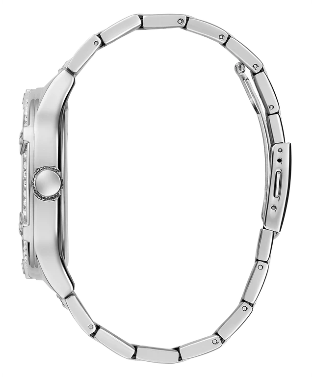 Guess Duke Glitz Black Dial Silver Steel Strap Watch For Men - GW0576G1 Buy Now By Guess
