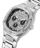 Guess Duke Glitz Black Dial Silver Steel Strap Watch For Men - GW0576G1 Buy Now By Guess