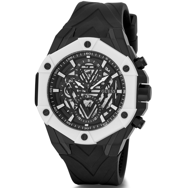 Guess Formula Chronograph Black Dial Black Silicone Strap Watch For Men - GW0579G1 Buy Now By Guess