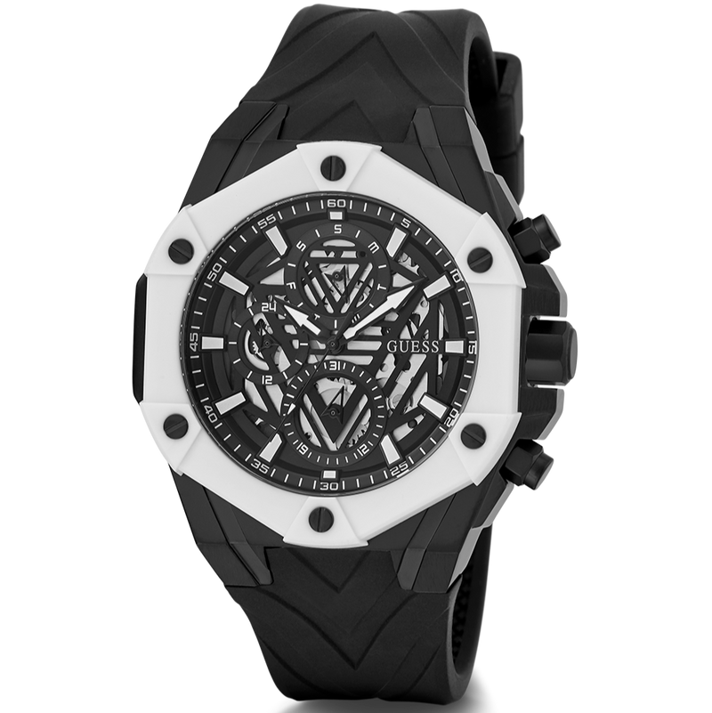 Guess Formula Chronograph Black Dial Black Silicone Strap Watch For Men - GW0579G1 Buy Now By Guess