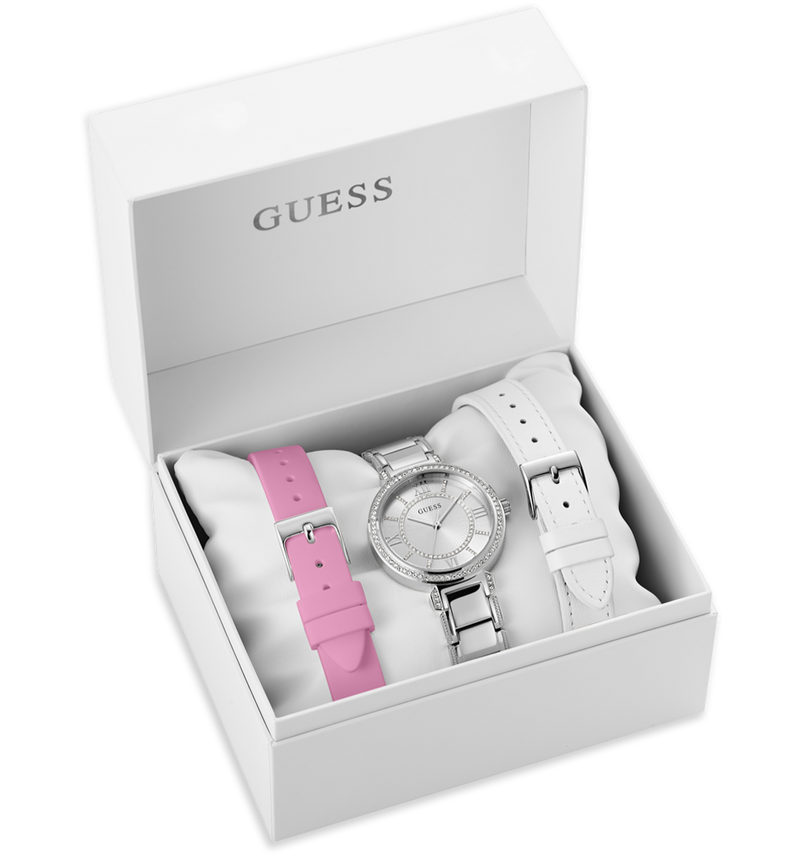 Guess Montage Quartz Silver Dial Silver Steel Strap Watch For Women - GW0588L2 Buy Now By Guess