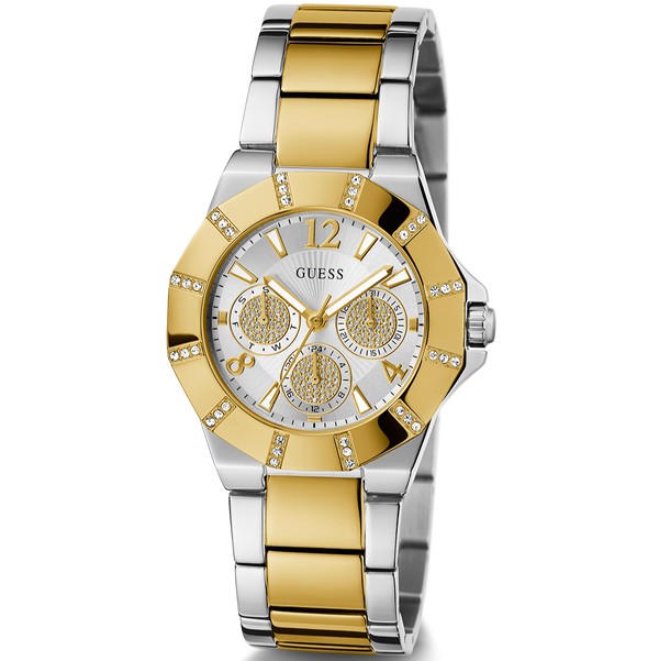 Guess Sunray Multifunction Silver Dial Two Tone Steel Strap Watch for Women - GW0616L2 Buy Now By Guess