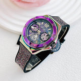 Guess Multifunction Analog Purple Dial Black Rubber Strap Watch For Women - GW0620L4 Buy Now By Guess