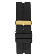 Guess King Quartz Crystals Gold Dial Black Silicone Strap Watch For Men - GW0537G2 Buy Now By Guess