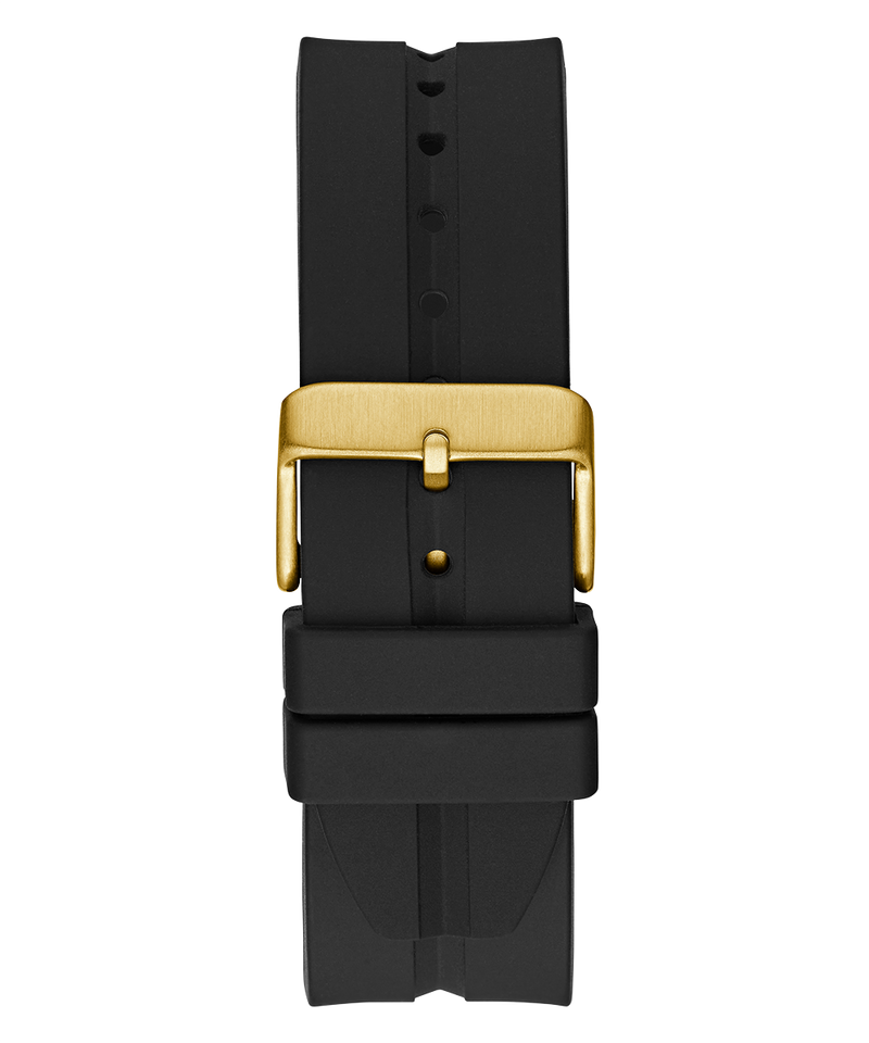 Guess King Quartz Crystals Gold Dial Black Silicone Strap Watch For Men - GW0537G2 Buy Now By Guess