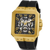 Guess Leo Multifunction Black Dial Black Silicone Strap Watch For Men - GW0637G2 Buy Now By Guess
