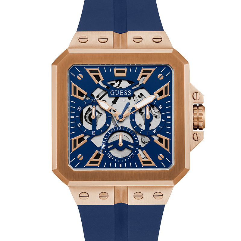 Guess Leo Chronograph Blue Dial Blue Silicone Strap Watch For Men - GW0637G3 Buy Now By Guess