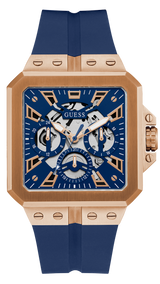 Guess Leo Chronograph Blue Dial Blue Silicone Strap Watch For Men - GW0637G3 Buy Now By Guess