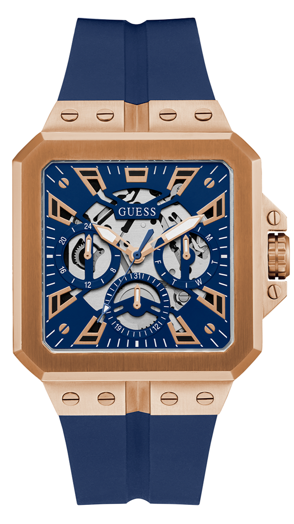 Guess Leo Chronograph Blue Dial Blue Silicone Strap Watch For Men - GW0637G3 Buy Now By Guess