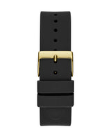 Guess Cubed Analog Gold Dial Black Silicone Strap Watch For Women - GW0665L1 Buy Now By Guess