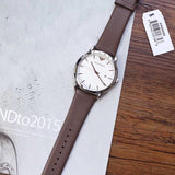 Emporio Armani Kappa Quartz White Dial Brown Leather Strap Watch For Men - AR80006 Buy Now By Emporio Armani