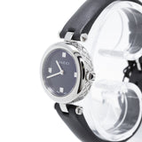 Shop Gucci Diamantissima Quartz Diamonds Black Dial Black Leather Strap Watch for Women - YA141506 in USA