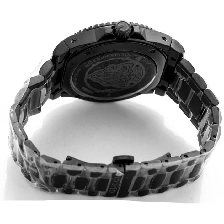 Shop Gucci Dive Quartz Black Dial Black Steel Strap Watch For Men - YA136205 in USA