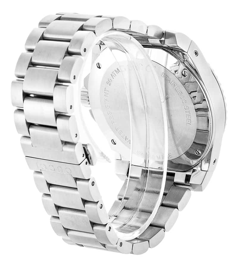 Shop Gucci Dive Analog Black Dial Silver Steel Strap Watch For Men - YA136208 in USA