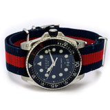 Shop Gucci Dive Black Dial Red & Blue Nylon Strap Watch For Men - YA136210 in USA