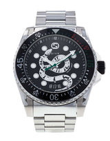 Shop Gucci Dive Snake Black Dial Silver Steel Strap Watch For Men - YA136218 in USA