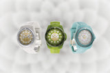 Shop Gucci Dive Automatic Transparent Dial White Rubber Strap Watch For Men - YA136343 in USA