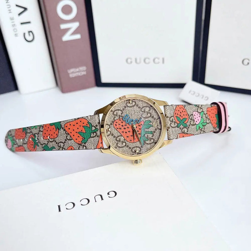 Gucci G Timeless Brown Dial Brown Leather Strap Watch For Women - YA1264133 Buy Now By Gucci