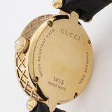 Shop Gucci Diamantissima Quartz Mother of Pearl Dial Black Leather Strap Watch for Women - YA141404 in USA