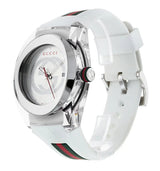 Shop Gucci SYNC XXL White Dial White Rubber Strap Watch For Men - YA137102 in USA