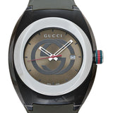 Shop Gucci Sync XXL Quartz Brown Dial Brown Leather Strap Watch For Men - YA137106 in USA