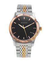 Shop Gucci G Timeless Black Dial Two Tone Steel Strap Watch For Men - YA126410 in USA