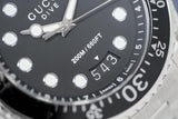 Shop Gucci Dive Analog Black Dial Silver Steel Strap Watch For Men - YA136208 in USA