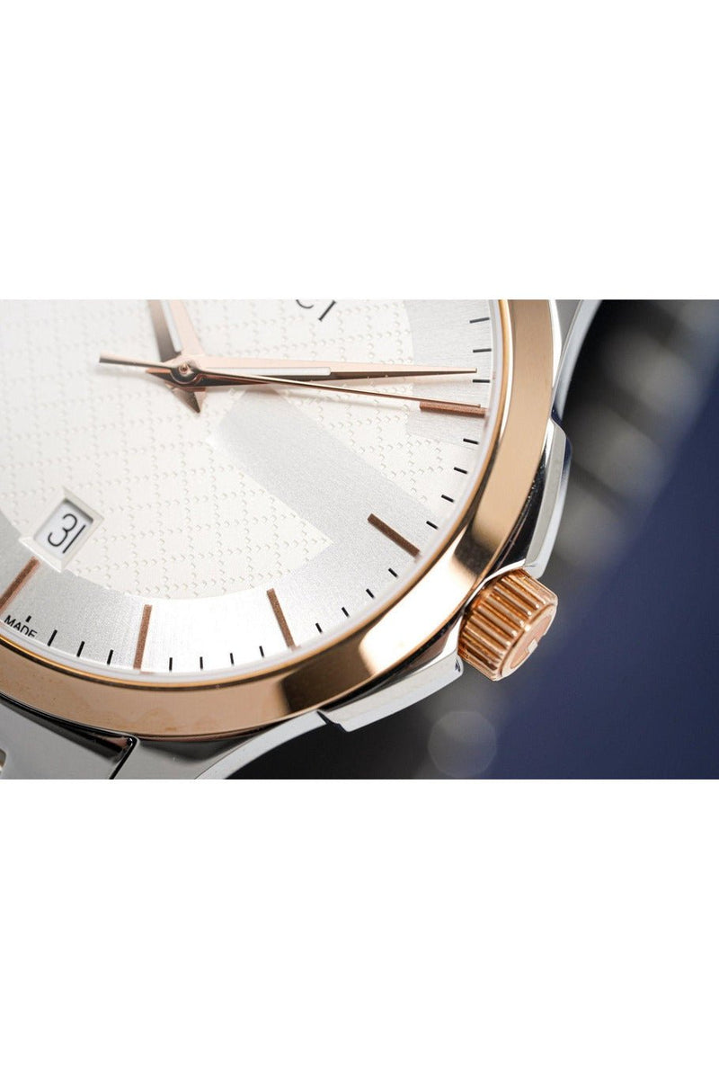 Gucci G Timeless Silver Dial Two Tone Steel Strap Watch For Men - YA126473 Buy Now By Gucci