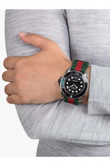 Shop Gucci Dive Black Dial Red & Green Nylon Strap Watch For Men - YA136209 in USA