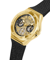 Guess Asteria Multifunction Gold Dial Black Rubber Strap Watch For Women - GW0620L2 Buy Now By Guess