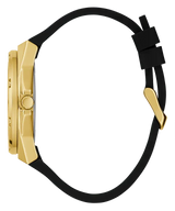 Guess Asteria Multifunction Gold Dial Black Rubber Strap Watch For Women - GW0620L2 Buy Now By Guess