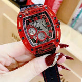 Guess Phoenix Multifunction Analog Red Dial Black Silicone Strap Watch For Men - GW0499G4 Buy Now By Guess