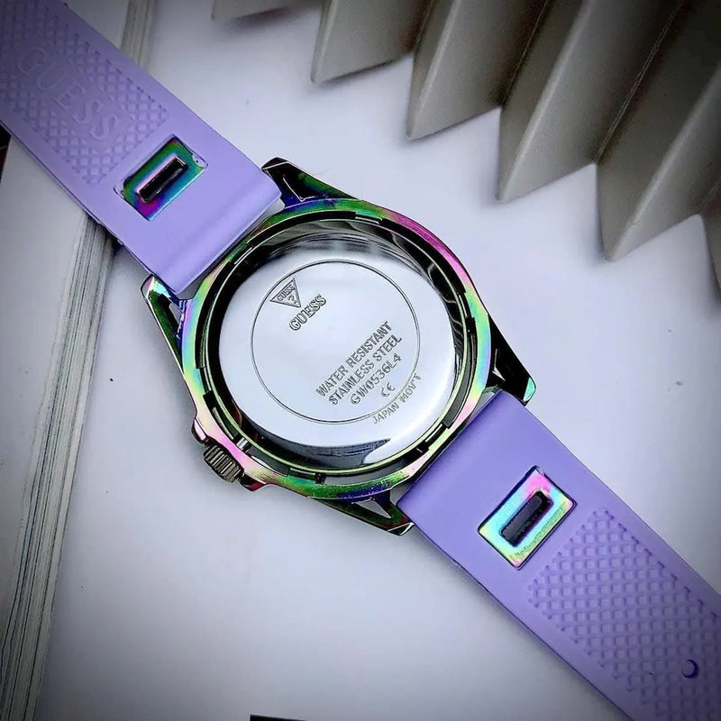 Guess Queen Quartz Purple Dial Purple Silicone Strap Watch For Women - GW0536L4 Buy Now By Guess